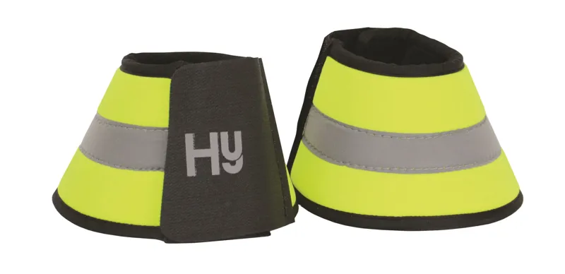 Hy Equestrian Viz Reflector Over Reach Boots - Yellow